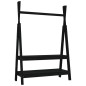 vidaXL Perchero de madera maciza de pino negro 100x45,5x150 cm vidaXL Perchero de madera maciza de pino negro 100x45,5x150 cm