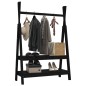 vidaXL Perchero de madera maciza de pino negro 100x45,5x150 cm vidaXL Perchero de madera maciza de pino negro 100x45,5x150 cm
