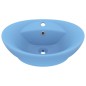 vidaXL Lavabo lujoso con rebosadero cerámica azul claro 58,5x39 cm