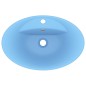 vidaXL Lavabo lujoso con rebosadero cerámica azul claro 58,5x39 cm
