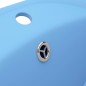 vidaXL Lavabo lujoso con rebosadero cerámica azul claro 58,5x39 cm