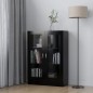 vidaXL Vitrina de madera contrachapada negro 82,5x30,5x115 cm vidaXL Vitrina de madera contrachapada negro 82,5x30,5x115 cm