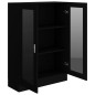 vidaXL Vitrina de madera contrachapada negro 82,5x30,5x115 cm vidaXL Vitrina de madera contrachapada negro 82,5x30,5x115 cm