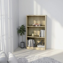 vidaXL Estantería de 3 niveles madera contrachapada Sonoma 60x24x109cm