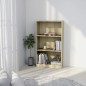vidaXL Estantería de 3 niveles madera contrachapada Sonoma 60x24x109cm vidaXL Estantería de 3 niveles madera contrachapada Sonoma 60x24x109cm