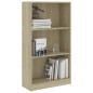 vidaXL Estantería de 3 niveles madera contrachapada Sonoma 60x24x109cm vidaXL Estantería de 3 niveles madera contrachapada Sonoma 60x24x109cm