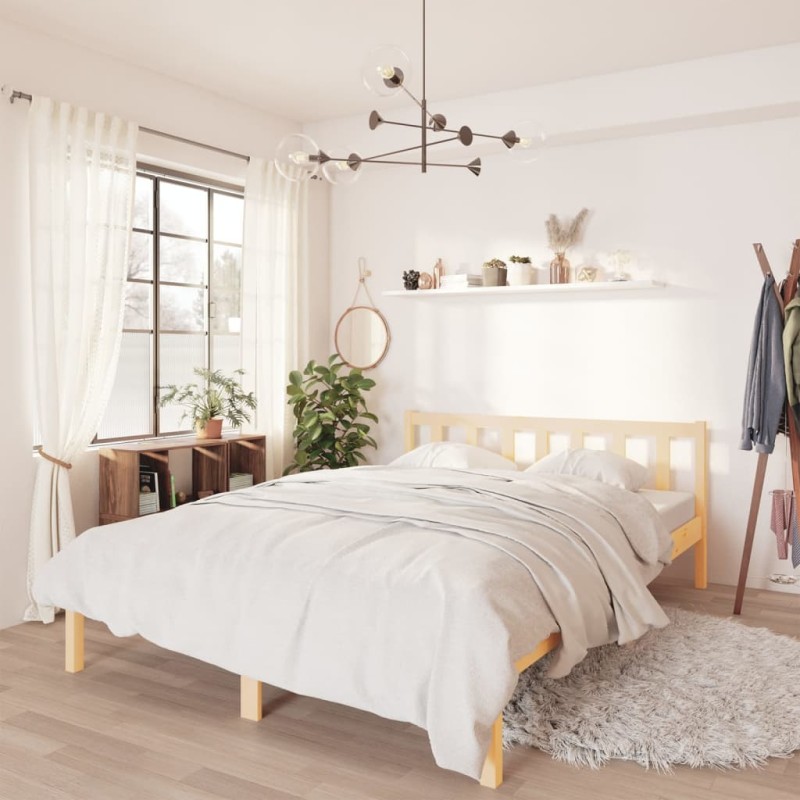 vidaXL Estructura de cama madera maciza de pino 120x190 cm vidaXL Estructura de cama madera maciza de pino 120x190 cm