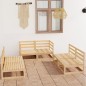 vidaXL Juego de muebles de jardín 6 piezas madera maciza de pino