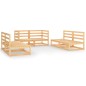 vidaXL Juego de muebles de jardín 6 piezas madera maciza de pino