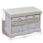 vidaXL Banco de almacenaje de madera de Paulownia blanco 62x33x42 cm vidaXL Banco de almacenaje de madera de Paulownia blanco 62x33x42 cm