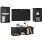 vidaXL Juego de muebles de salón 3 piezas madera de ingeniería gris vidaXL Juego de muebles de salón 3 piezas madera de ingeniería gris