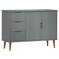 vidaXL Aparador MOLDE madera maciza de pino gris 113x40x80 cm