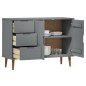 vidaXL Aparador MOLDE madera maciza de pino gris 113x40x80 cm vidaXL Aparador MOLDE madera maciza de pino gris 113x40x80 cm