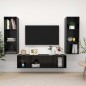 vidaXL Muebles de salón 3 piezas madera de ingeniería negro con brillo vidaXL Muebles de salón 3 piezas madera de ingeniería negro con brillo