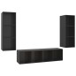 vidaXL Muebles de salón 3 piezas madera de ingeniería negro con brillo vidaXL Muebles de salón 3 piezas madera de ingeniería negro con brillo