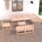 vidaXL Juego de muebles de jardín 9 piezas madera maciza de pino vidaXL Juego de muebles de jardín 9 piezas madera maciza de pino