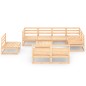 vidaXL Juego de muebles de jardín 9 piezas madera maciza de pino vidaXL Juego de muebles de jardín 9 piezas madera maciza de pino