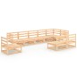 vidaXL Juego de muebles de jardín 9 piezas madera maciza de pino vidaXL Juego de muebles de jardín 9 piezas madera maciza de pino
