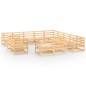 vidaXL Juego de muebles de jardín 13 piezas madera maciza de pino vidaXL Juego de muebles de jardín 13 piezas madera maciza de pino