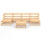 vidaXL Juego de muebles de jardín 7 piezas madera maciza de pino vidaXL Juego de muebles de jardín 7 piezas madera maciza de pino