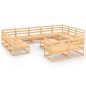vidaXL Juego de muebles de jardín 12 piezas madera maciza de pino