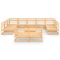 vidaXL Juego de muebles de jardín 12 piezas madera maciza de pino