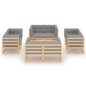 vidaXL Juego de muebles de jardín 9 pzas y cojines madera pino maciza vidaXL Juego de muebles de jardín 9 pzas y cojines madera pino maciza