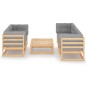 vidaXL Muebles de jardín 6 piezas con cojines de madera de pino maciza vidaXL Muebles de jardín 6 piezas con cojines de madera de pino maciza