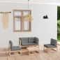 vidaXL Juego de muebles de jardín 5 pzas y cojines madera pino maciza vidaXL Juego de muebles de jardín 5 pzas y cojines madera pino maciza