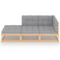 vidaXL Juego de muebles de jardín 3 pzas y cojines madera maciza pino vidaXL Juego de muebles de jardín 3 pzas y cojines madera maciza pino