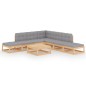 vidaXL Muebles de jardín 8 piezas con cojines de madera de pino maciza vidaXL Muebles de jardín 8 piezas con cojines de madera de pino maciza