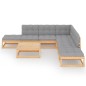 vidaXL Muebles de jardín 8 piezas con cojines de madera de pino maciza vidaXL Muebles de jardín 8 piezas con cojines de madera de pino maciza