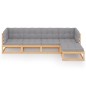 vidaXL Juego de muebles de jardín 5 pzas y cojines madera pino maciza vidaXL Juego de muebles de jardín 5 pzas y cojines madera pino maciza