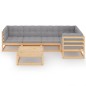 vidaXL Muebles de jardín 6 piezas con cojines de madera de pino maciza vidaXL Muebles de jardín 6 piezas con cojines de madera de pino maciza