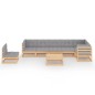 vidaXL Juego de muebles de jardín 8 pzas y cojines madera maciza pino vidaXL Juego de muebles de jardín 8 pzas y cojines madera maciza pino