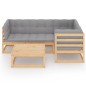 vidaXL Juego de muebles de jardín 5 pzas y cojines madera pino maciza vidaXL Juego de muebles de jardín 5 pzas y cojines madera pino maciza