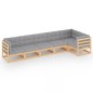 vidaXL Muebles de jardín 6 piezas con cojines de madera de pino maciza vidaXL Muebles de jardín 6 piezas con cojines de madera de pino maciza
