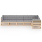 vidaXL Muebles de jardín 6 piezas con cojines de madera de pino maciza vidaXL Muebles de jardín 6 piezas con cojines de madera de pino maciza