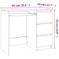 vidaXL Escritorio de madera contrachapada roble ahumado 90x45x76 cm vidaXL Escritorio de madera contrachapada roble ahumado 90x45x76 cm