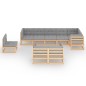 vidaXL Juego de muebles de jardín 9 pzas y cojines madera maciza pino vidaXL Juego de muebles de jardín 9 pzas y cojines madera maciza pino