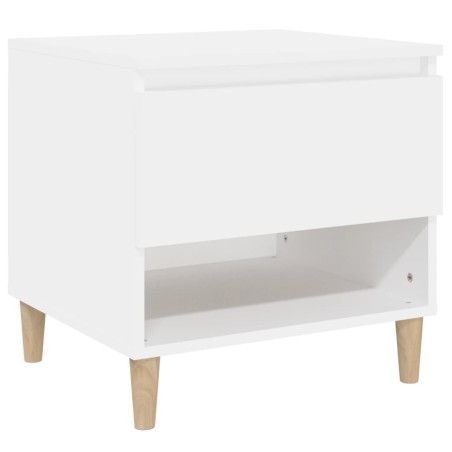 vidaXL Mesita de noche madera contrachapada blanco 50x46x50 cm