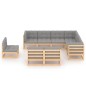vidaXL Juego de muebles de jardín 9 pzas y cojines madera maciza pino vidaXL Juego de muebles de jardín 9 pzas y cojines madera maciza pino