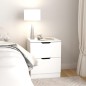 vidaXL Mesita de noche madera contrachapada blanco 40x40x50 cm vidaXL Mesita de noche madera contrachapada blanco 40x40x50 cm