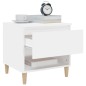 vidaXL Mesita de noche madera contrachapada blanco 50x46x50 cm vidaXL Mesita de noche madera contrachapada blanco 50x46x50 cm