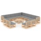 vidaXL Juego de muebles de jardín 14 pzas y cojines madera maciza pino vidaXL Juego de muebles de jardín 14 pzas y cojines madera maciza pino