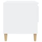 vidaXL Mesita de noche madera contrachapada blanco 50x46x50 cm vidaXL Mesita de noche madera contrachapada blanco 50x46x50 cm