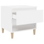 vidaXL Mesita de noche madera contrachapada blanco 50x46x50 cm vidaXL Mesita de noche madera contrachapada blanco 50x46x50 cm