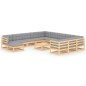 vidaXL Juego de muebles de jardín 13 pzas y cojines madera maciza pino vidaXL Juego de muebles de jardín 13 pzas y cojines madera maciza pino