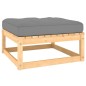 vidaXL Juego de muebles de jardín 6 pzas y cojines madera maciza pino