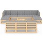 vidaXL Juego de muebles de jardín 11 pzas y cojines madera maciza pino vidaXL Juego de muebles de jardín 11 pzas y cojines madera maciza pino